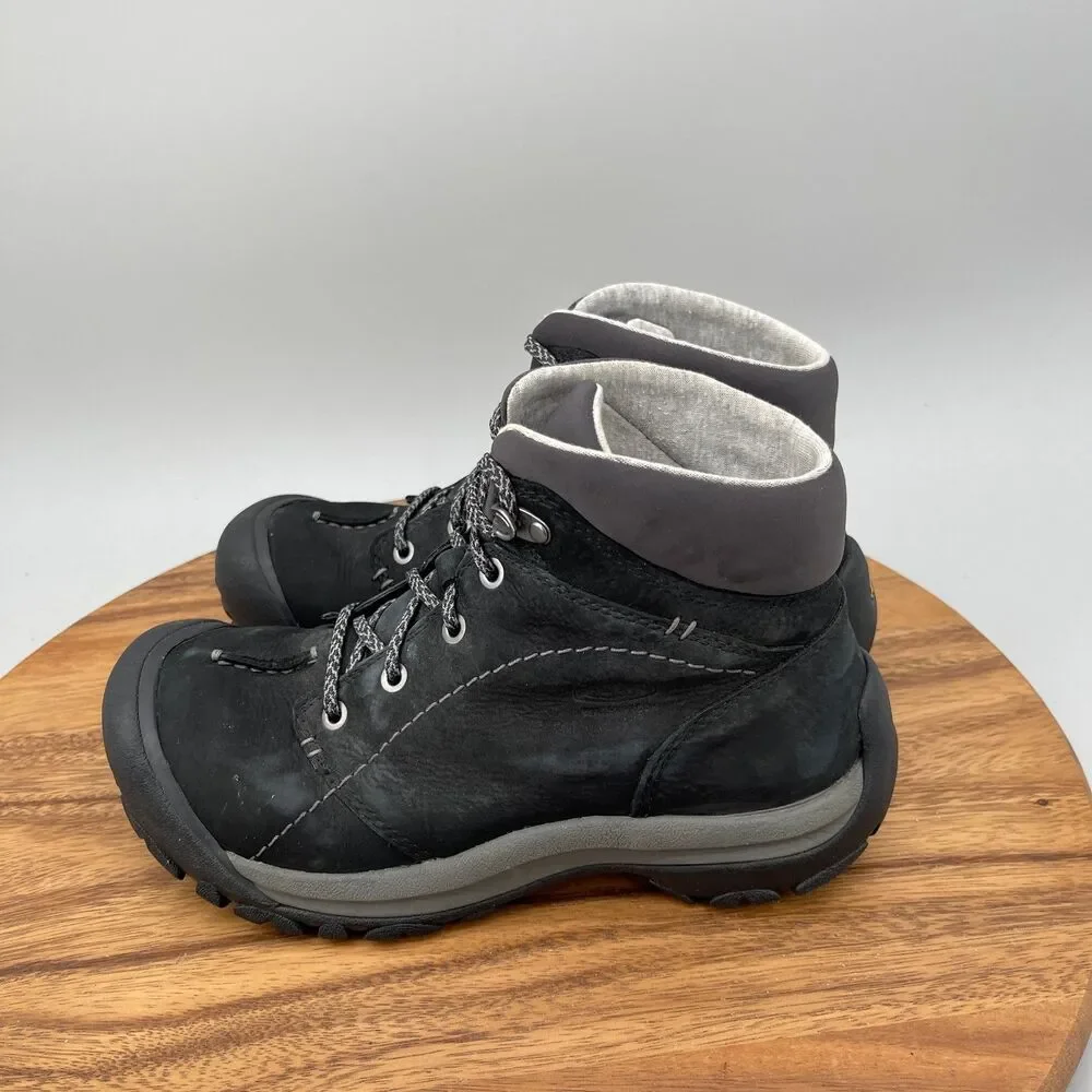 Keen Kaci Boots Womens Size 9 Black Leather Mid Waterproof Winter Comfort - Picture 3 of 9